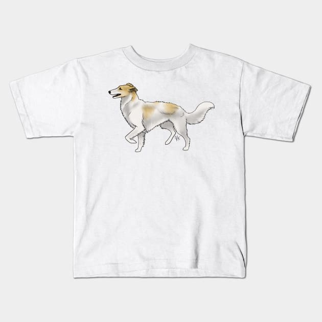 Dog - Silken Windhound - White and Tan Kids T-Shirt by Jen's Dogs Custom Gifts and Designs